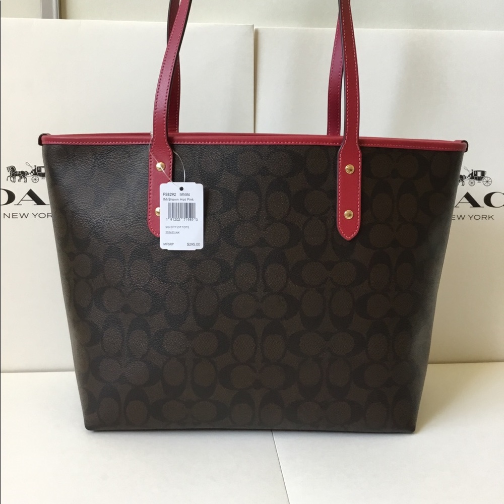 🌷Coach City ZIP Tote In Signature NWT. - Picture 6 of 8